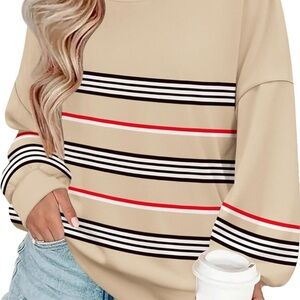 Striped Beige Sweatshirt